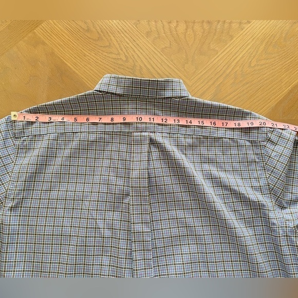 L.L. Bean Button Down Wrinkle-Free Oxford Shirt Neck 16 1/2” Plaid Large Tall - Picture 11 of 13